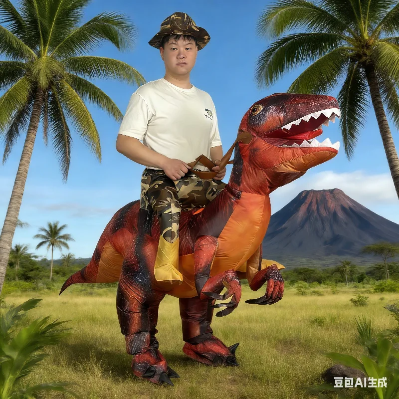 

Велоцираптор надувной костюм езда на динозавра надувной костюм Хэллоуин карнавал вечерние косплей надувное платье