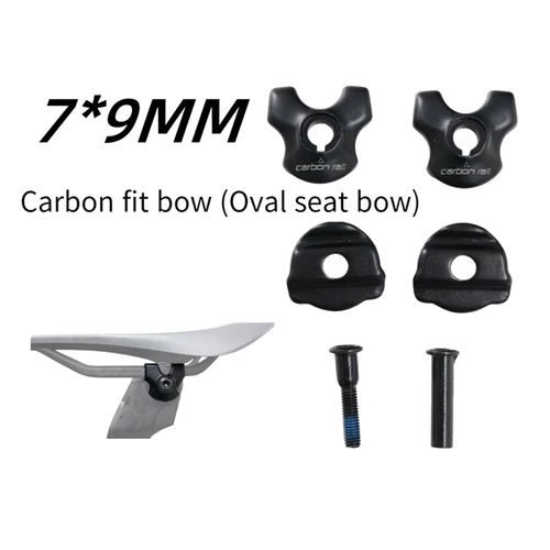Imagen 2 del producto Abrazadera de tija de sillín de bicicleta, adaptador de rieles de sillín de carbono, tubo de tija de sillín de bicicleta, Clips ovalados/redondos, accesorios de ciclismo, 7x9mm, nuevo