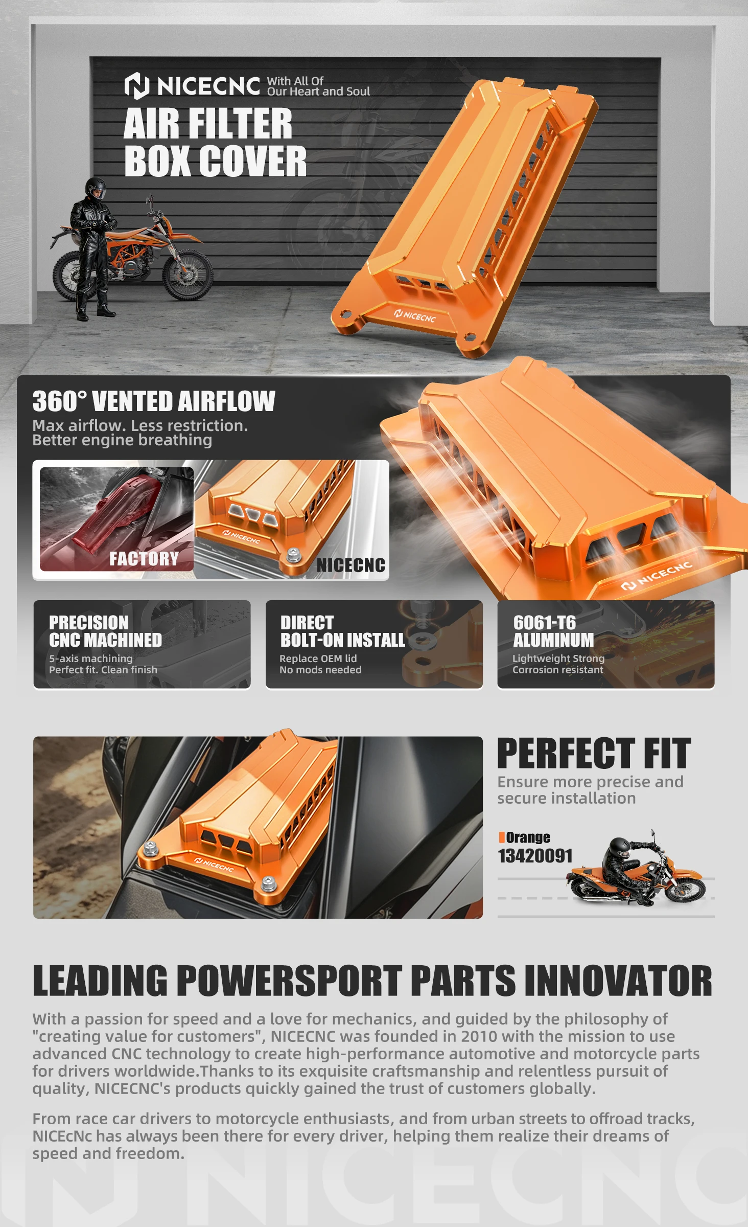 Für 2009-2025 KTM 690 Enduro R Hochleistungs-Luftfilter/Luftfilterkasten-Abdeckung für Husqvarna 701 Supermoto 2016-2025 GasGas 700 ES SM 22-25 – Detail 1