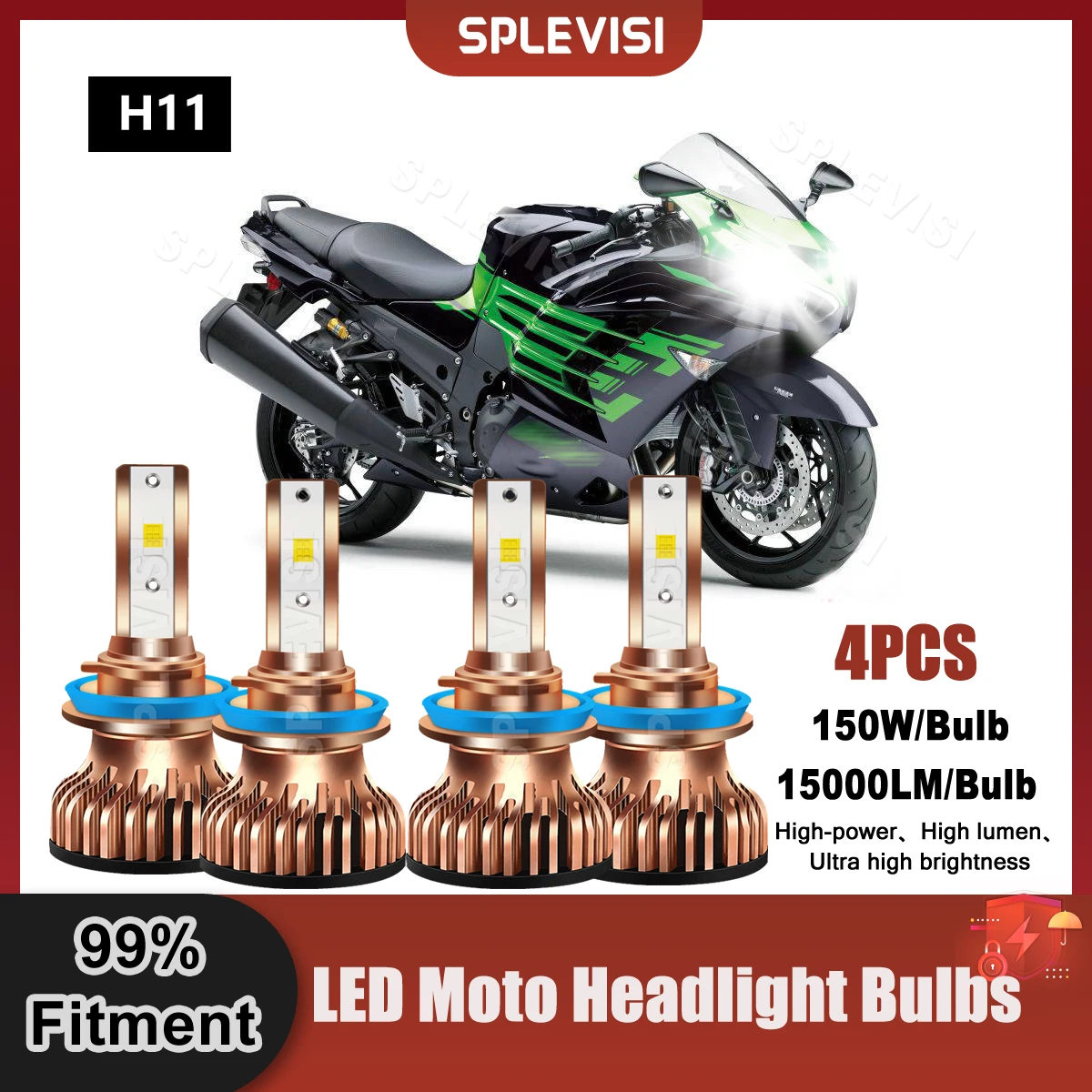 

Комплект сверхъярких светодиодных ламп H11 для фар Kawasaki ZX14r 300 2006 2007 2008 2009 2010 2011 2012 2013 2014 2015