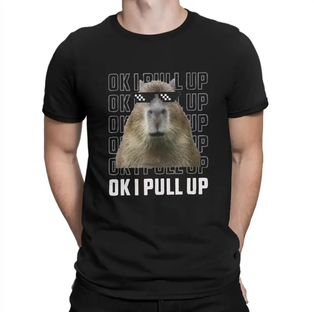 

T Shirts Crazy Ok I Pull Up 3 tshirts for mens designer clothes Men O Neck Capybara Short Sleeve Tees Graphic Clothes oversized