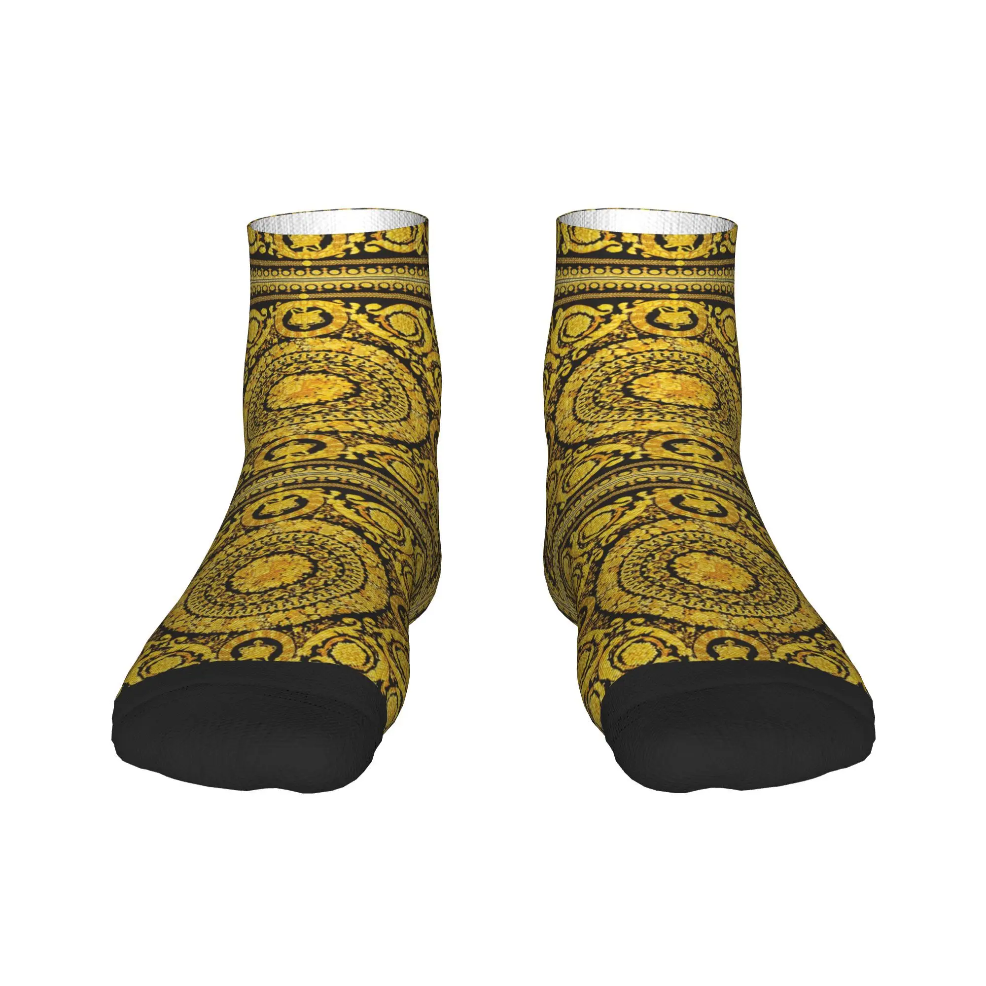 

Decorative Golden Medallion Baroque Socks Harajuku Sweat Absorbing Stockings All Season Socks Accessories for Man Woman Gifts