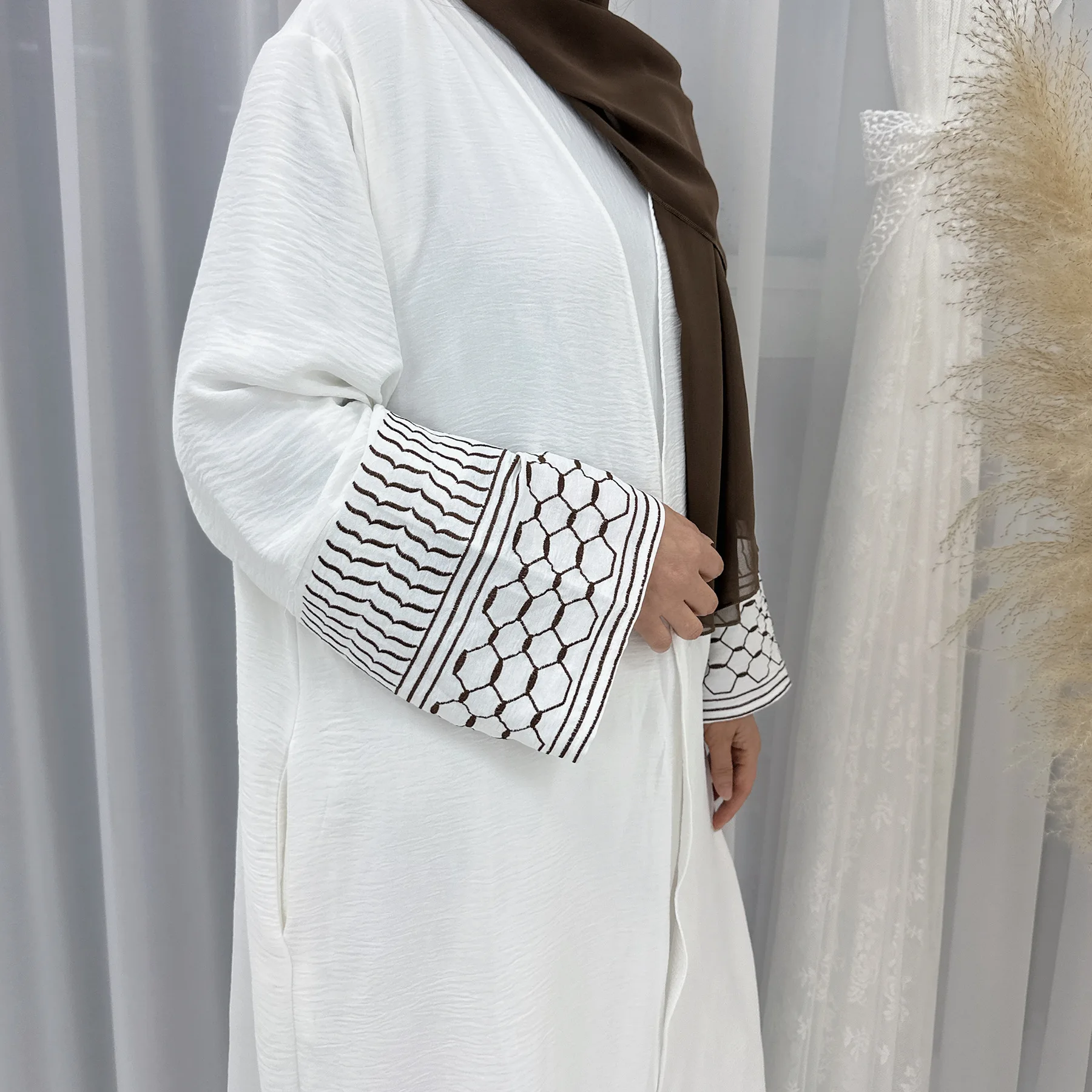 Ramadan Eid Muslim Kimono Abaya Damen Dubai Turkey Islam Abayas For Women Modest Dress Kebaya Robe Femme Musulmane Kaftan White