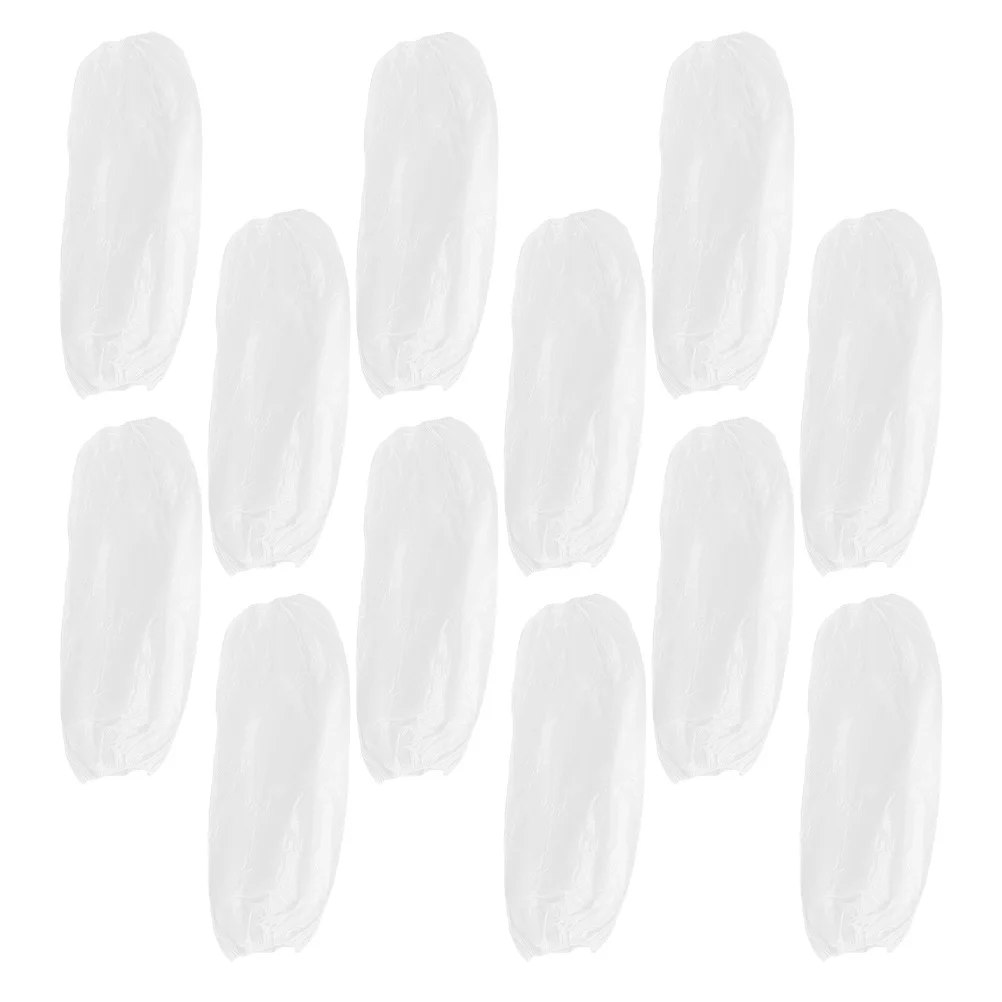 100 قطعة من أغطية أكمام أذرع تبريد بلاستيكية للاستعمال مرة واحدة مقاومة للماء متينة للرجال والنساء في المطابخ والمختبرات والصالونات والأكمام البلاستيكية