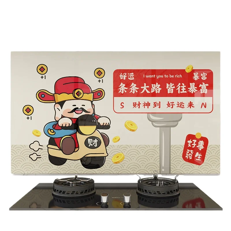 

Kitchen oil proof stickers flame retardant and high temperature resistant tiles cover the ugliness wall sticker stove decoration