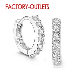 Snelle verzending nieuwste luxe romantische vrouwen sieraden 925 sterling zilveren strass kristallen hoepel oorbellen voor vrouwen groothandel
