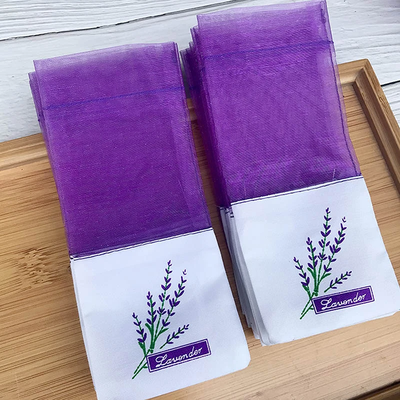 10/25/50/100 PCS Lavender Empty Sachets Bag Portable Floral Printing Home Air Freshener Bags for Scents Dry Flowers Fragrance