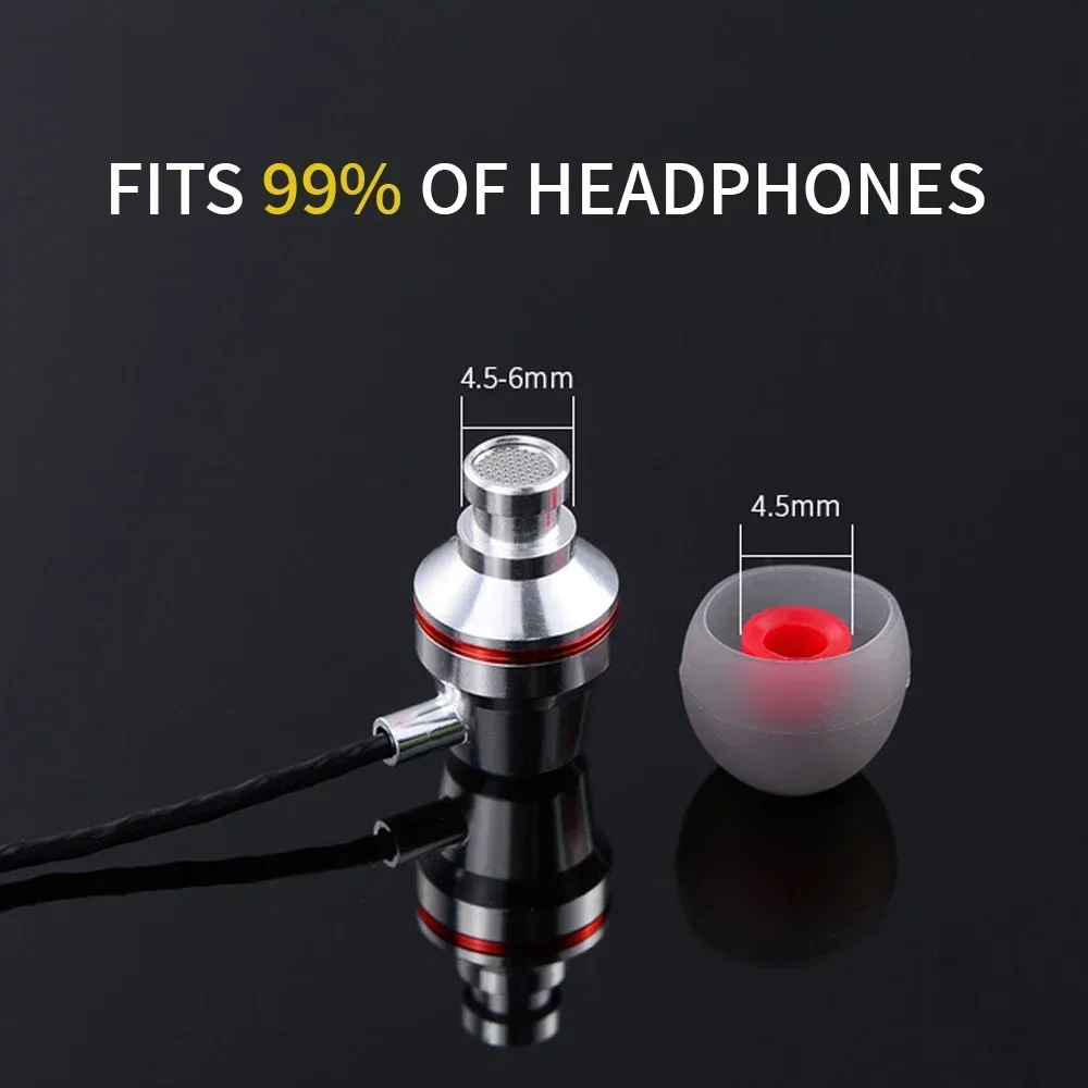 1-90Pairs Universal Silicone Replacement Eartips Cap for In-Ear Earphone Wired Headset Noise Reduction Soft Earbuds Ear Plugs