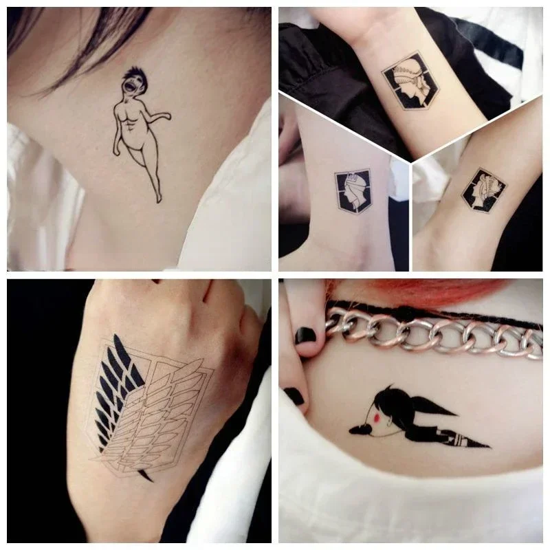 

Anime Attack on Titan Temporary Tattoo Cosplay Costumes Fake Tattoo Sticker Waterproof Cartoon Body Arm Art Decal for Woman Man