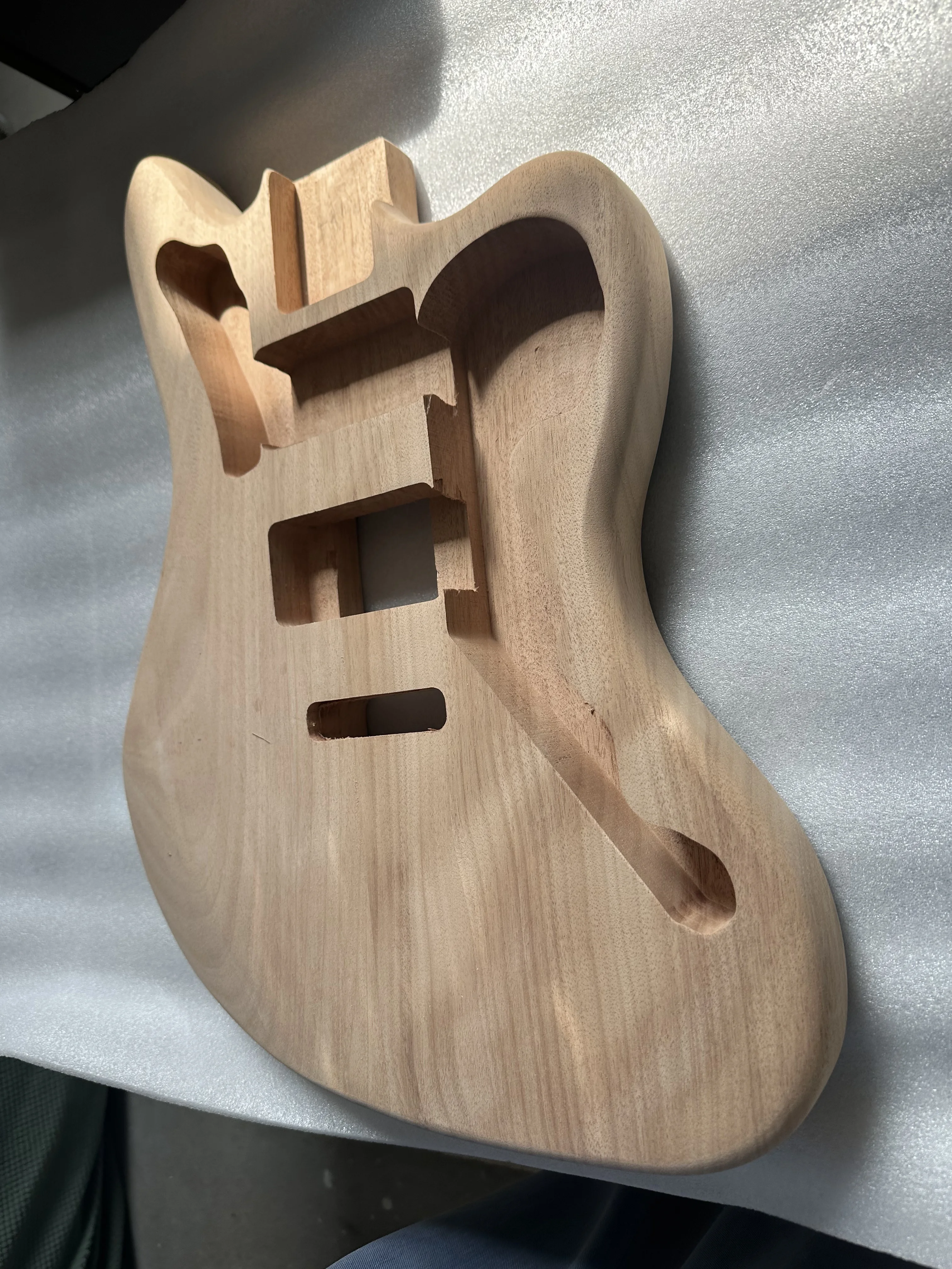Electric Guitar Body HH Pickups,Costomized, Grey Color,Solid Mahogany Wood,Fit for 25.5 \