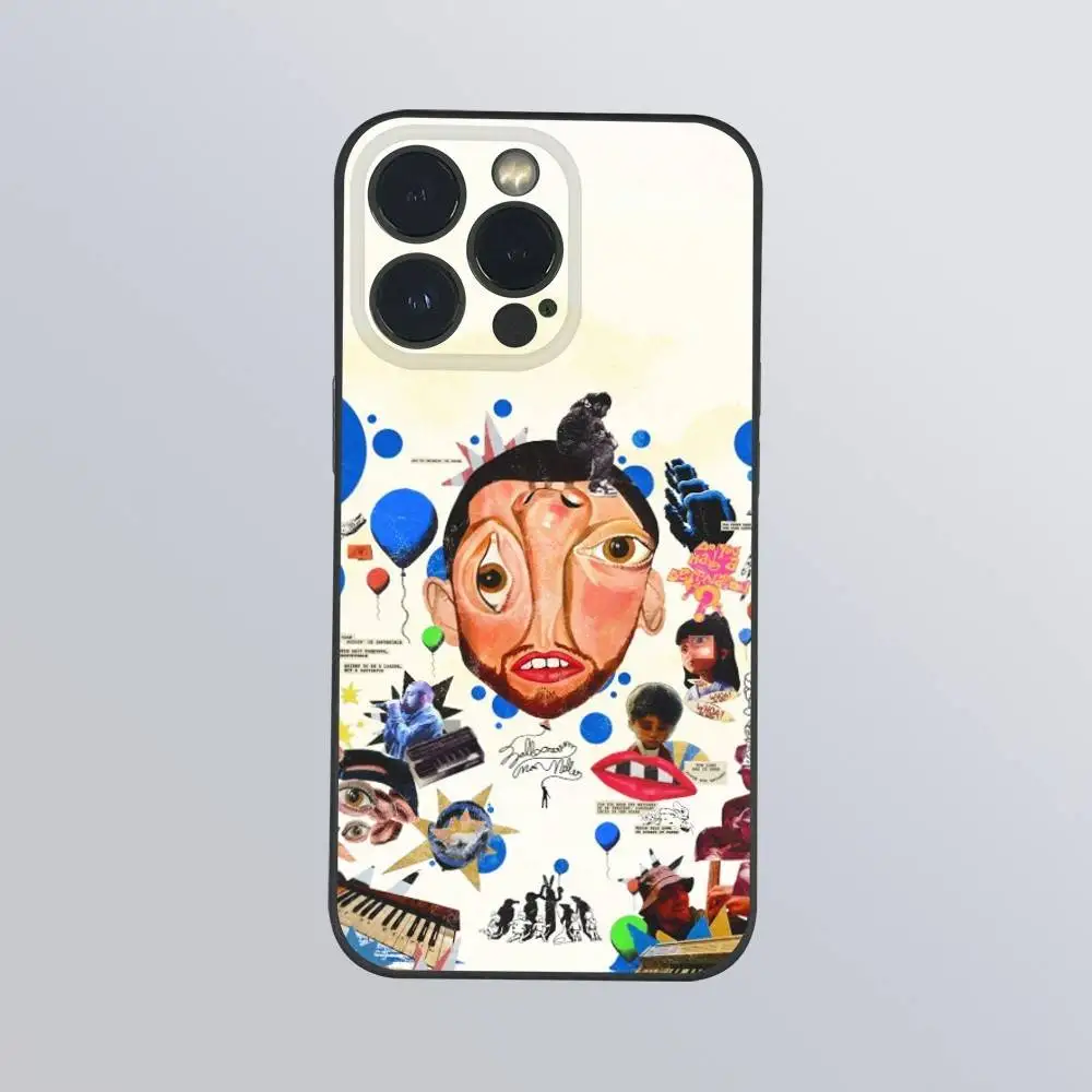 حافظة هاتف M-Mac Miller Singer لهاتف آيفون 15 14 13 12 11 Pro Xs Max Mini XR X 7 8 Plus غلاف ناعم أسود بلوري Funda