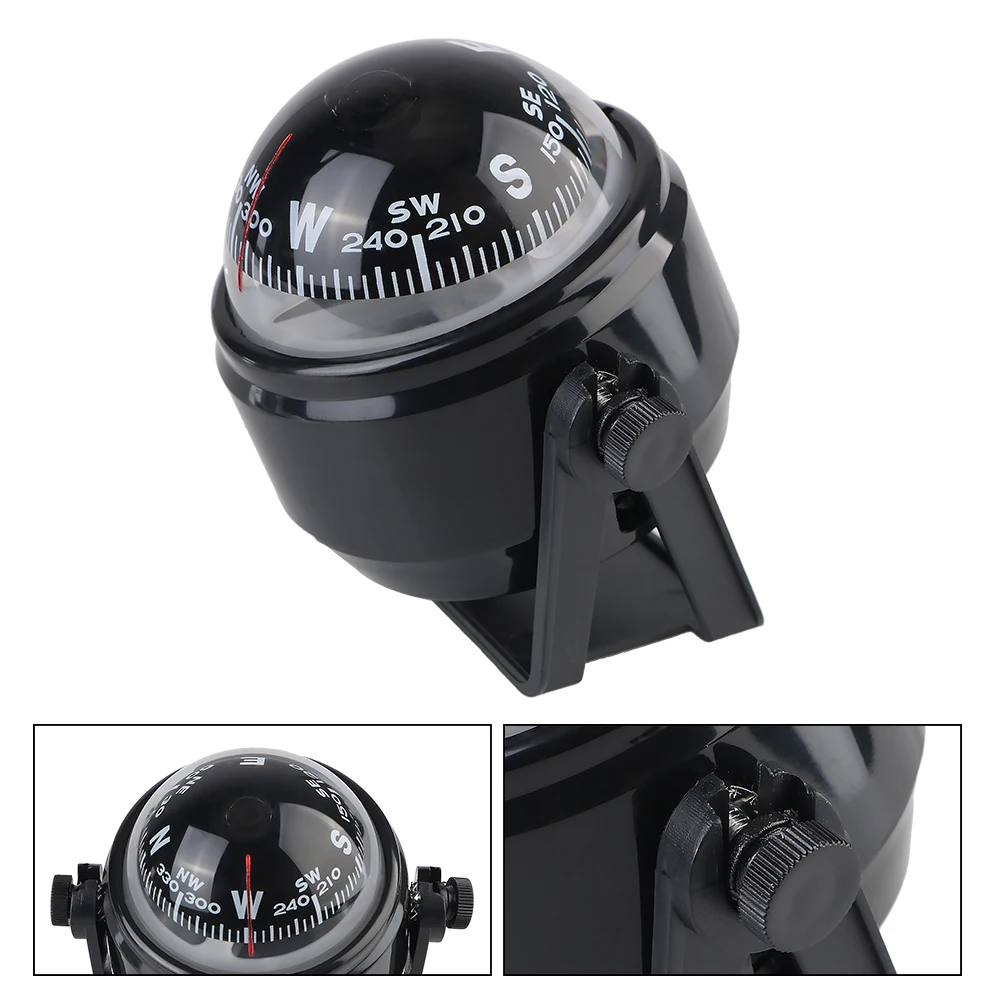 Marine Navigation Compass Black Automotive Parts Electronic Sea Pivoting Marine Compass Compass Car Ornaments For Marine Boat