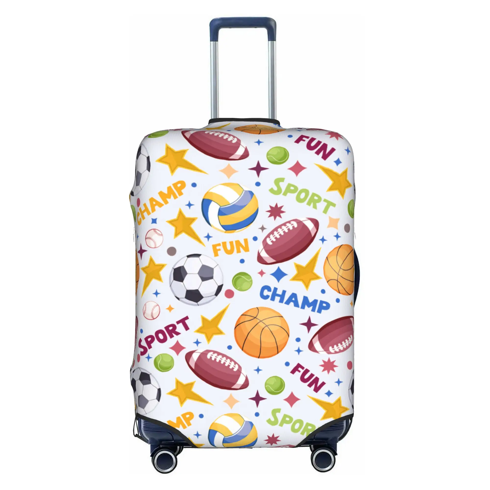 Basketball Soccerly American Footbally  Suitcase Cover Washable Sports Baseball Star Luggage Covers Protector for 18-32 inch
