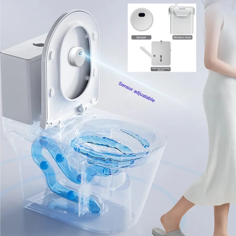 Toilet Auto Flush System Sensor WC Cistern Downloader Valve Auto Toilet Hunting Toilets Water Saving Pedal Separator Flush Valve