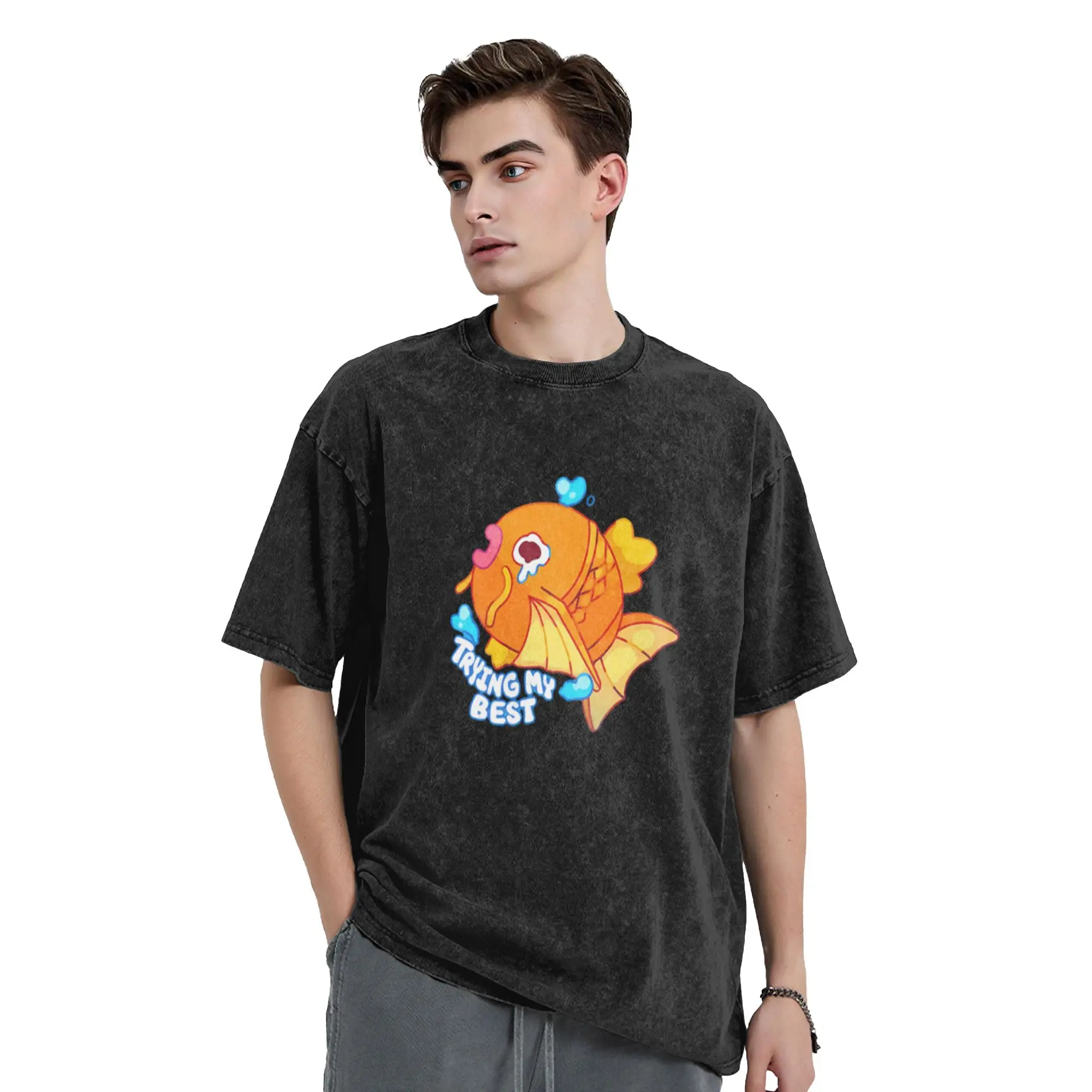 Trying My Best  Classic Trendy A T-Shirt Oversized Short Sleeve Men's Women's Cotton Tees Tops