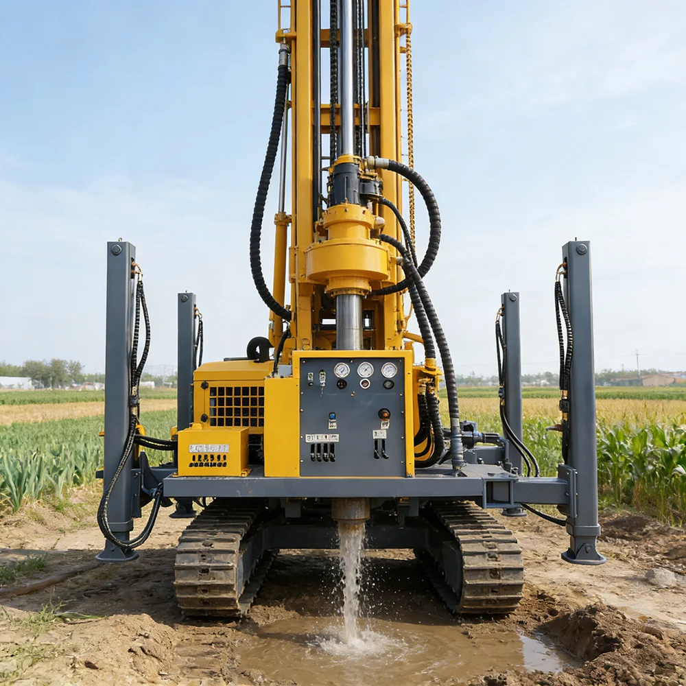 High Speed Pneumatic DTH Drilling Rig Crawler Type for Water Well and Geotechnical Investigation