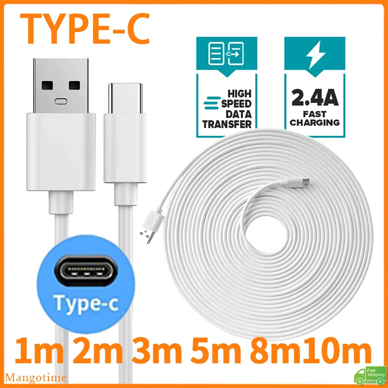 

【Fast Ship】Long USB Type C Charger Cord 1M 2M 3M 5M 8M 10M USB C Type C Charger Cable Charging Data Cable For PC Phones Camera