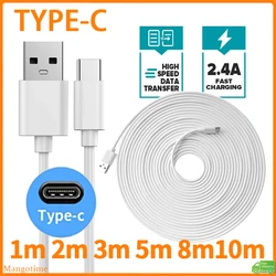 【Fast Ship】Long USB Type C Charger Cord 1M 2M 3M 5M 8M 10M USB C Type C Charger Cable Charging Data Cable For PC Phones Camera