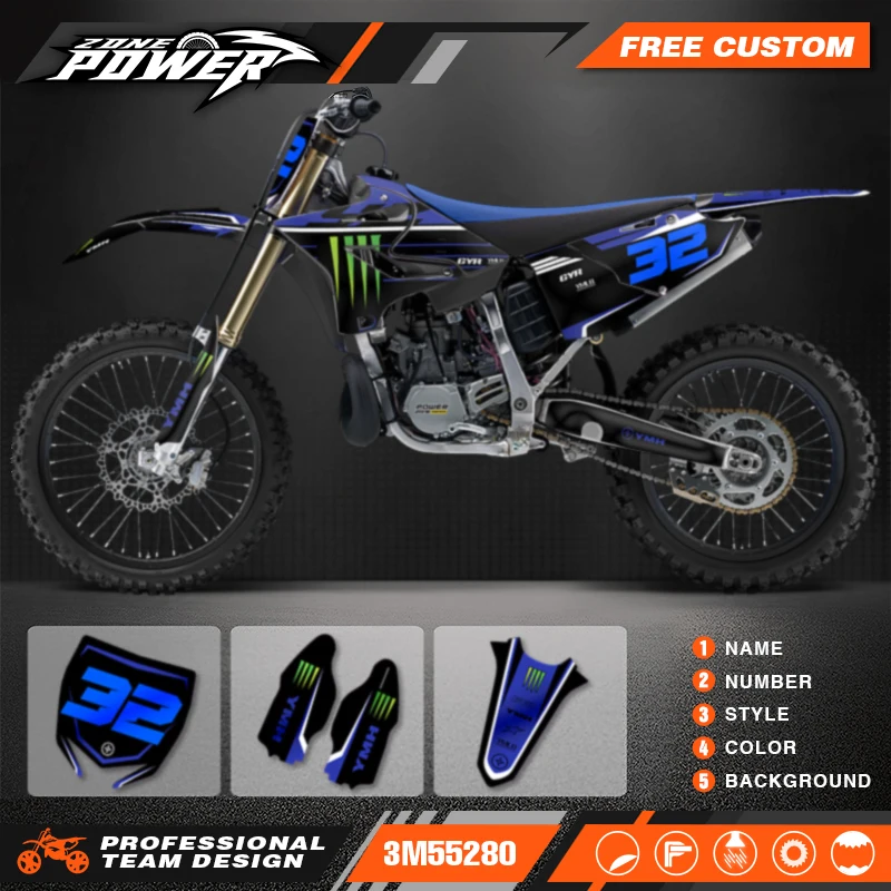 

Наборы наклеек с графикой для мотоцикла Powerzone для Yamaha YZ125 YZ250 2015 2016 2017 2018 2019 2020 2021 YZ250X 2016-2021 45