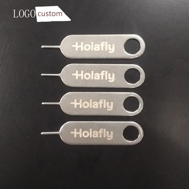 مخصص مع شعار بطاقة SIM دبوس العالمي بطاقة Sim إزالة دبوس مفتاح الفولاذ المقاوم للصدأ بطاقة Sim صينية القاذف إخراج دبوس