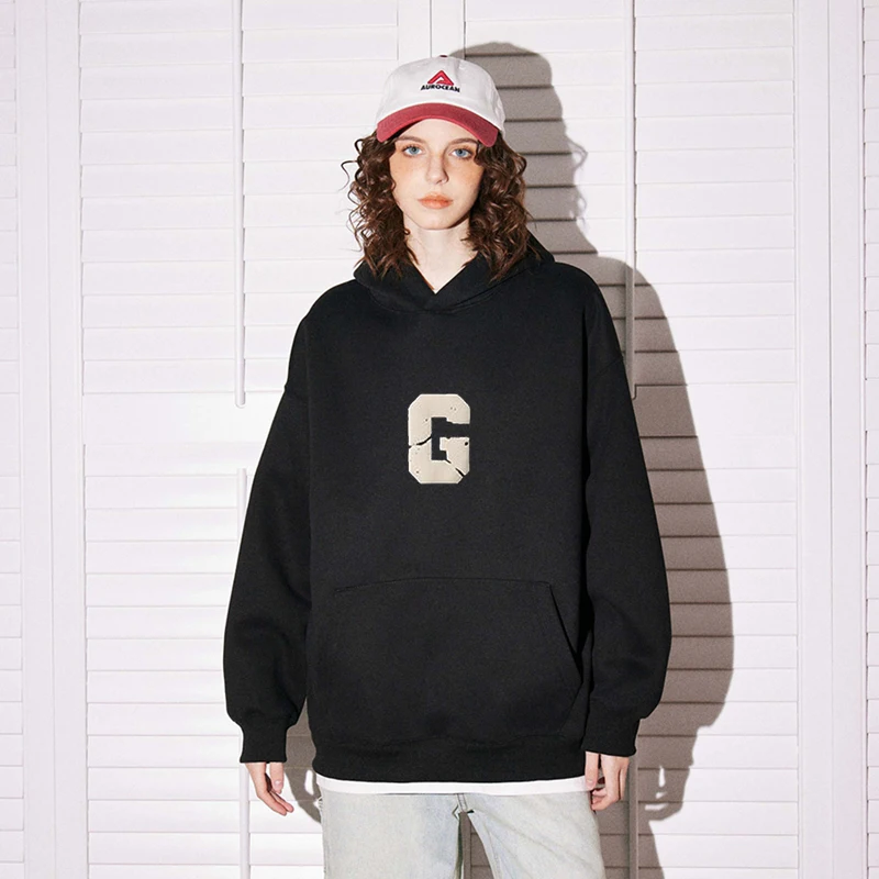 

Men and women couple coat letter solid color printed hooded casual sweater American trendy ins top hoodies women hoodies