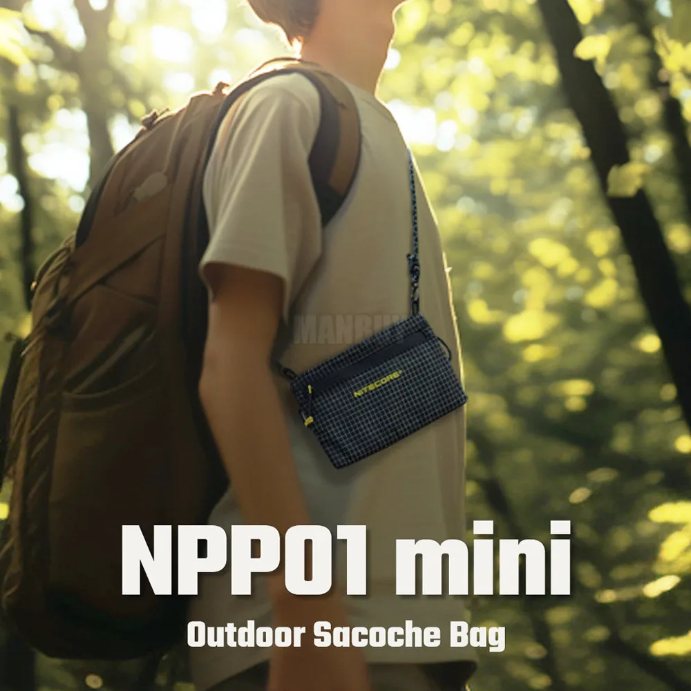 2025 NITECORE NPP01mini حقيبة كتف خارجية عبر الجسم بسعة 0.5 لتر 4.1 جرام حلقات مادة متينة خفيفة الوزن للغاية على كلا الجانبين