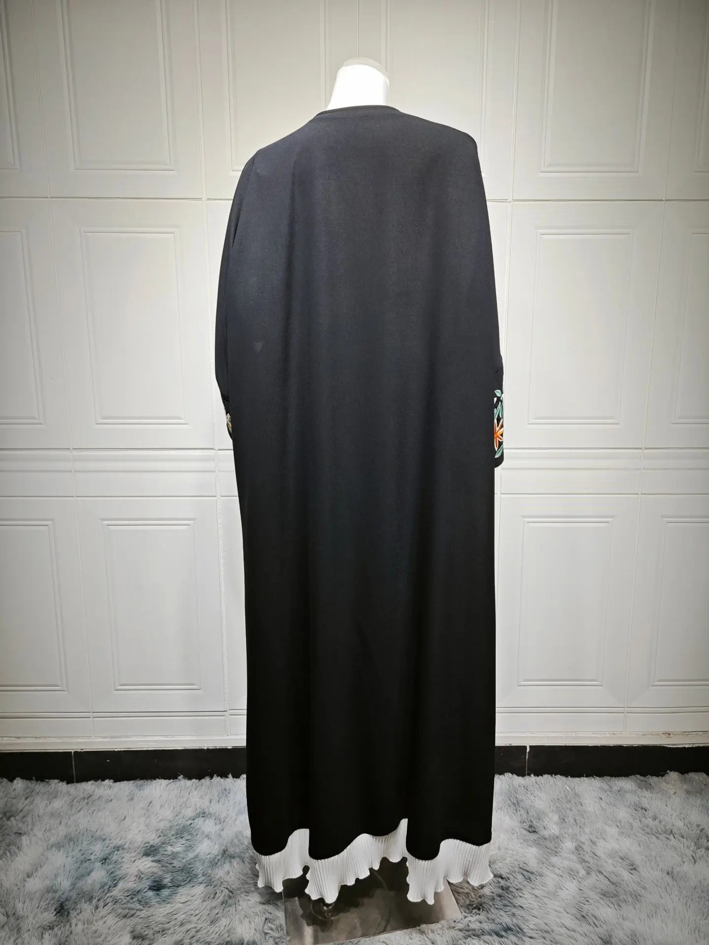 Luxury Summer Embroidery Dubai Abaya Dress for Women Elegant Muslim Modest Cardigan Ruffles Sleeves Islam Turkey Kaftan Clothing