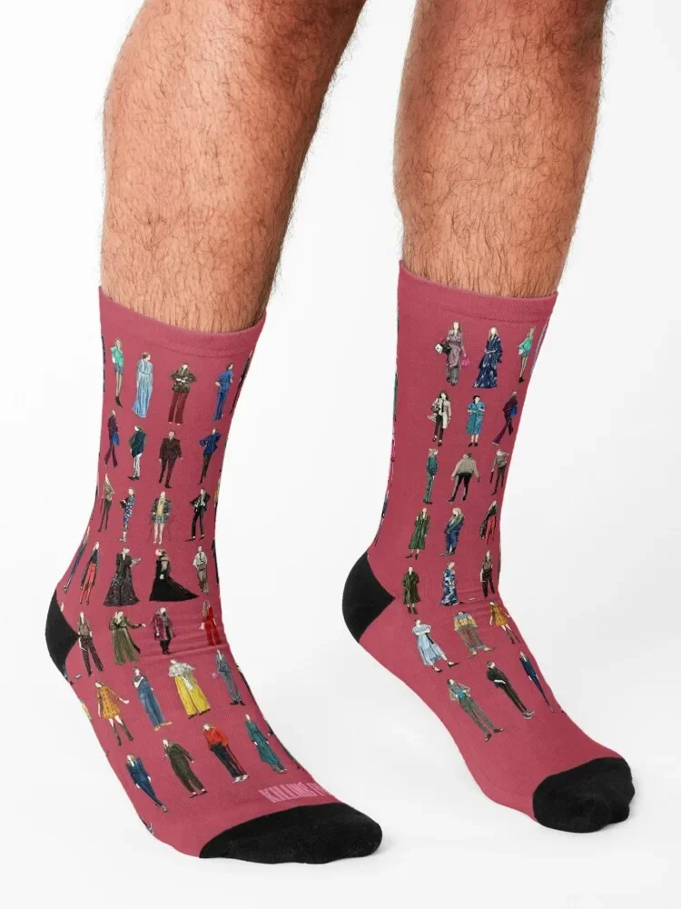 Men's Killing Sleeve Villanelle Socks, Meias Novidade Halloween, Girl Fashion, Versão 9