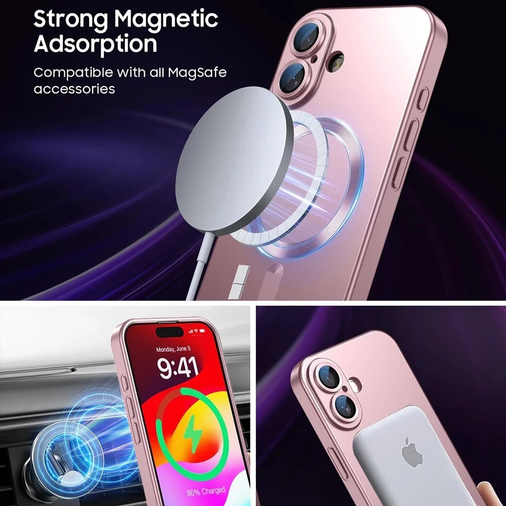 For Magsafe Magnetic Wireless Charge Phone Cases For iPhone 17 Air 16 15 14 13 12 11 Pro Max Case Camera Back Cover Accessories - náhled 2