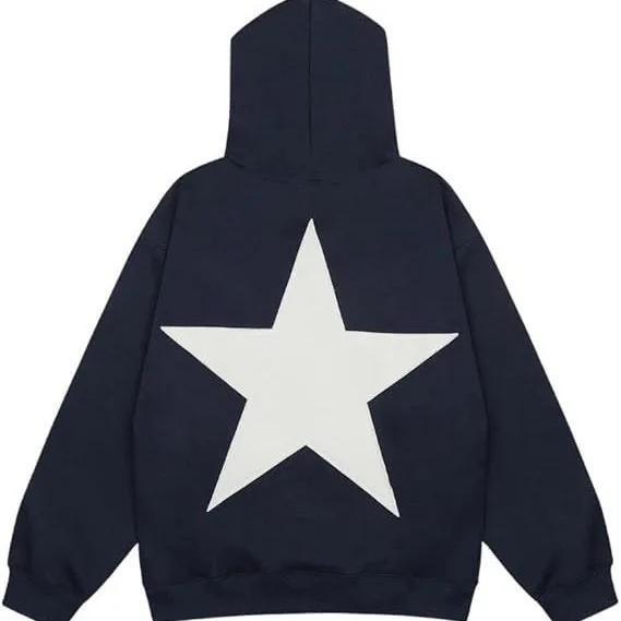 Y2K Hoodie Men Women Dark Streetwear Hip Hop Harajuku Jacket 3D Star Print Oversized Unisex Pullover Sweatshirt - view 5