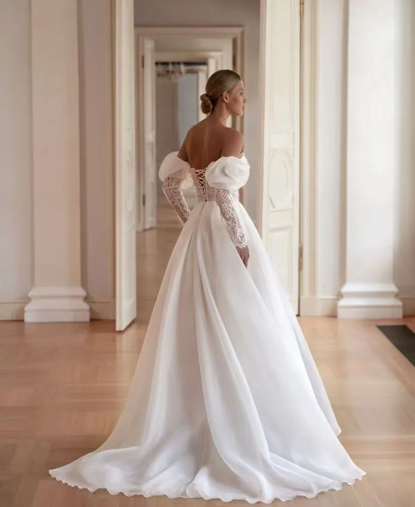 Pure Blossom Floral Women Dresses To Party 3D Flower Lace Sleeve Bridal Dress StraplessSwetheart Prom Formal Dress Overskirt