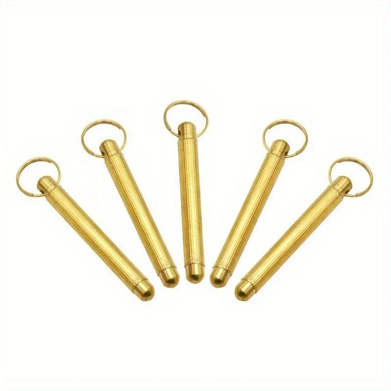 Golden Metal Ear Spoon, Screw Folding Ear Picking Tool, No Battery Needed, Home Therapy Device, Ear Grip Keychain Pendant