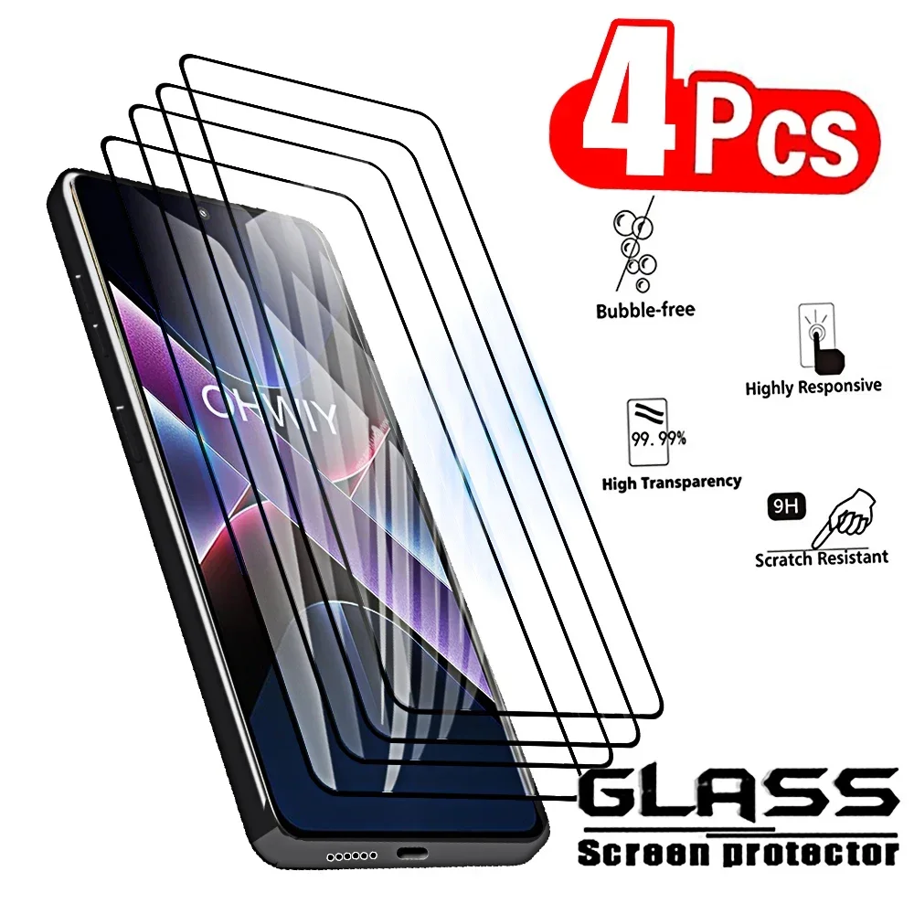 4Pcs Tempered Glass for Xiaomi Poco X7 Pro X6 X5 X4 Pro Screen Protectors Full Cover Protective Film Poxo Pocco X7pro X6pro 5G