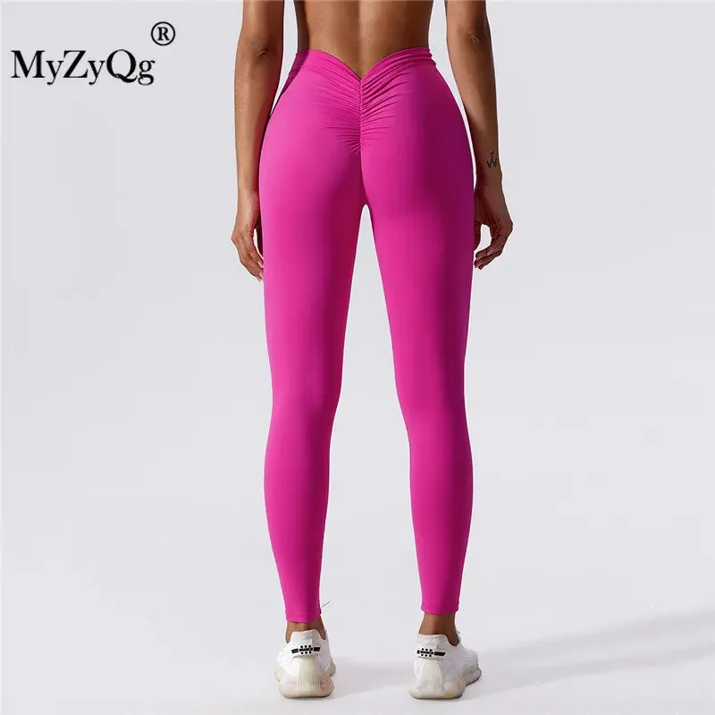 

MyZyQg Yoga Leggings Outdoor Running Gym Fitness Pants Women Breathable Quick Dry Sports Peach Buttock Lifting Push Up Pant