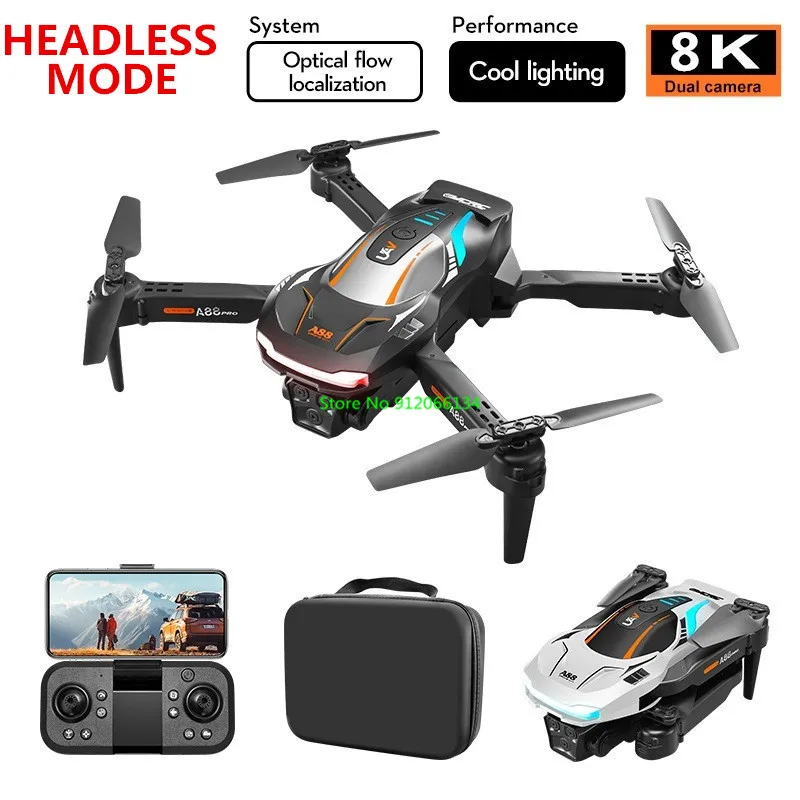 MINI portátil plegable WIFI FPV RC Drone 4CH 8K HD cámara modo sin cabeza trayectoria vuelo 3D rollo Radio Control Quadcopter juguete