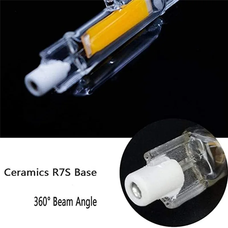 

A43F-High Power 10W LED R7S COB Стеклянная трубка 118 мм COB Лампа AC220V Светодиодная трубка Замена галогенной лампы Теплый белый