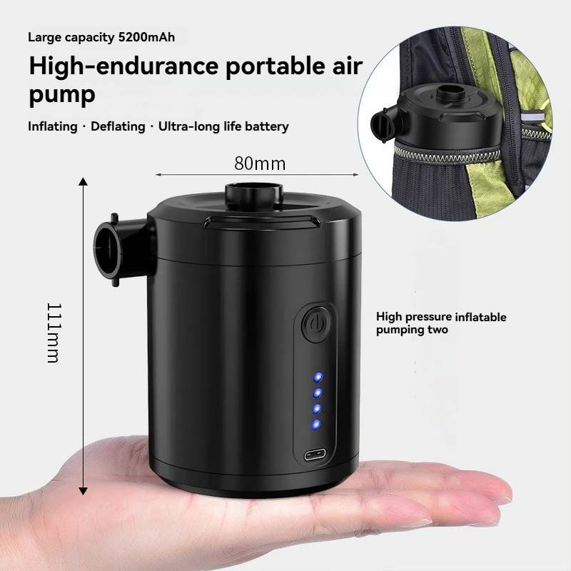 Multi‑Function Outdoor Electric Inflator Pump, Portable Air Pump For Swimming Ring, Air Cushion Bed, Inflatable Boat