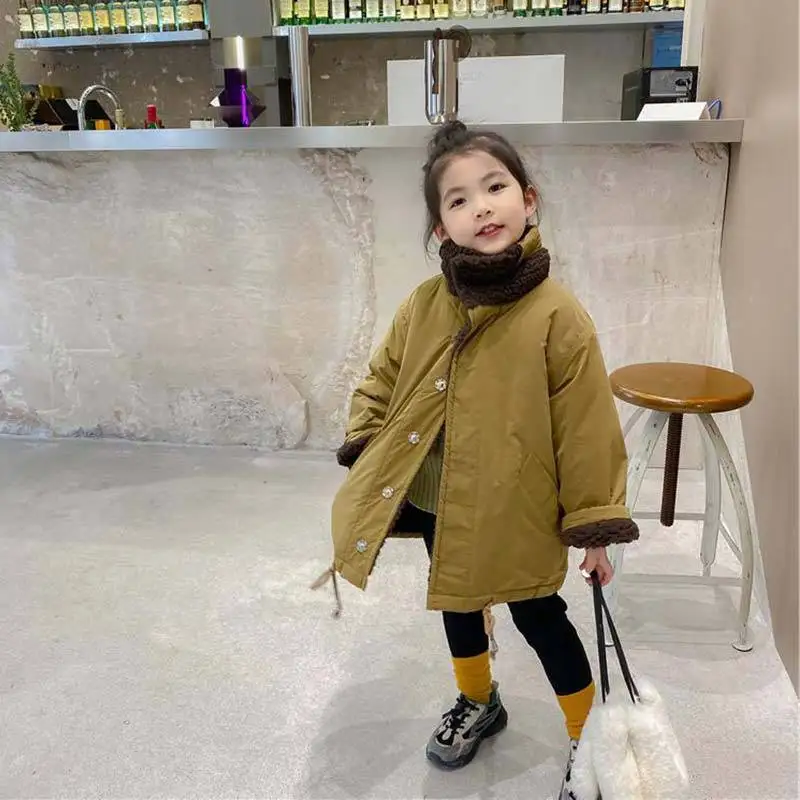 Children Clothes Autumn Winter Warm Coat Girls Double Sided Jacket Loose Casual Coat Fashion Patchwork Winter Clothes Girls Boys