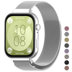 Mesh Strap For Huawei Watch Fit 3 Statinless Steel Band Metal Magnetic Buckle Bracelet For Huawei Watch Fit3 Milanese Watchband
