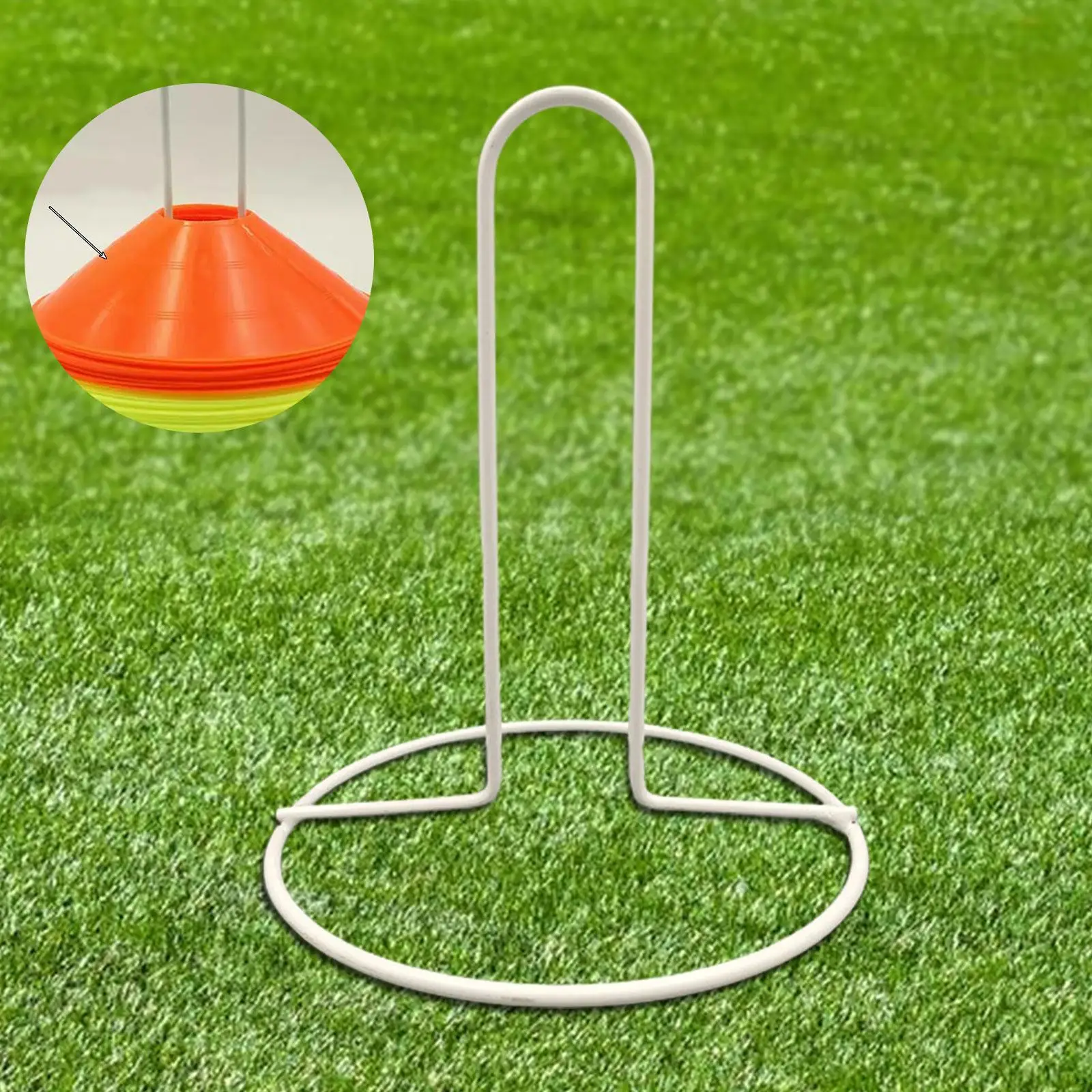 Soporte de cono de fútbol, soporte de cono de disco, práctico soporte para ahorrar espacio, para práctica de voleibol, caddy de curso de obstáculos
