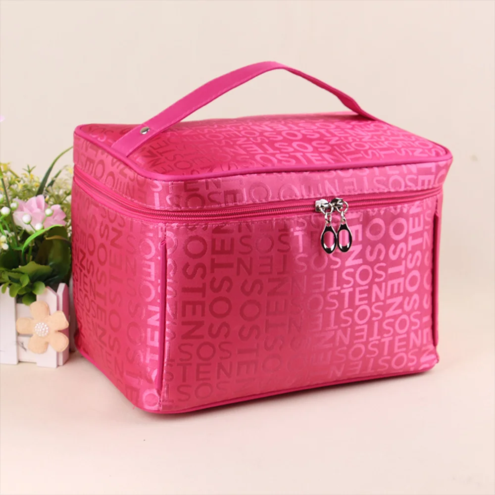 2023 20*12*12cm Korean Women Lettered Make Up Bags Organizer Travel Portable Fashion Square Storage Wash Bags Cosmetic Bags Case