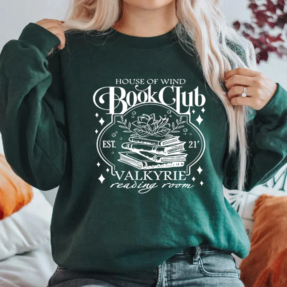 

House of Wind Library Velaris Sweatshirt Acotar Book Club Sweater Night Court SJM Throne of Glass Hoodie Long Sleeve Pullovers