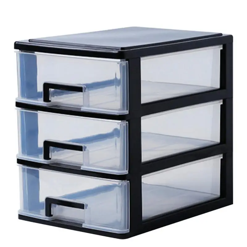 Desktop Cabinet Storage Box Storage Box Clear Stackable Multi-Tier Storage Drawers Waterproof Dustproof Countertop Cabinet