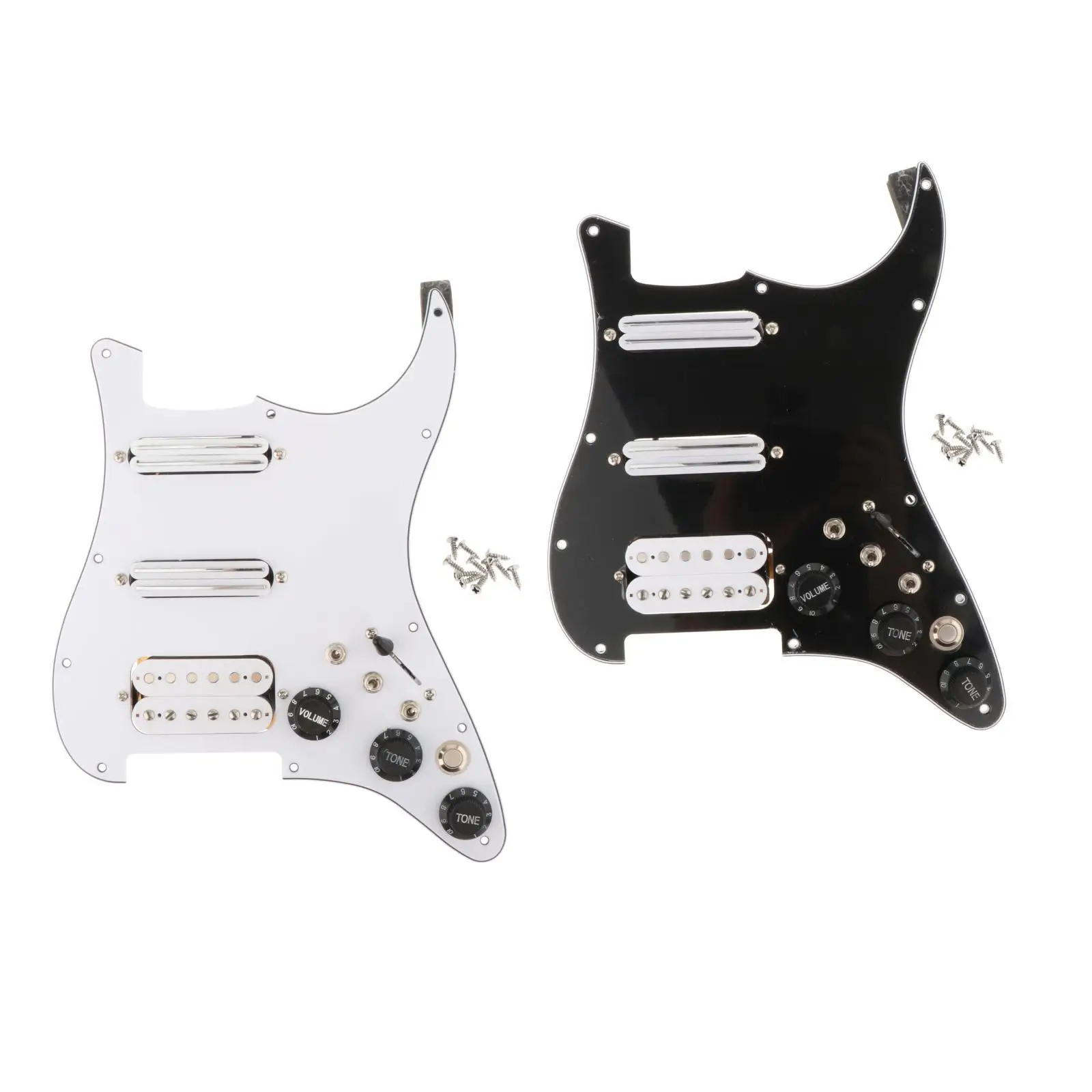 Prewired SSH Pickup Set Loaded Pickguard 11 Hole Electric Guitar Backplate ABS Electronic Components Single Coil Humbucker