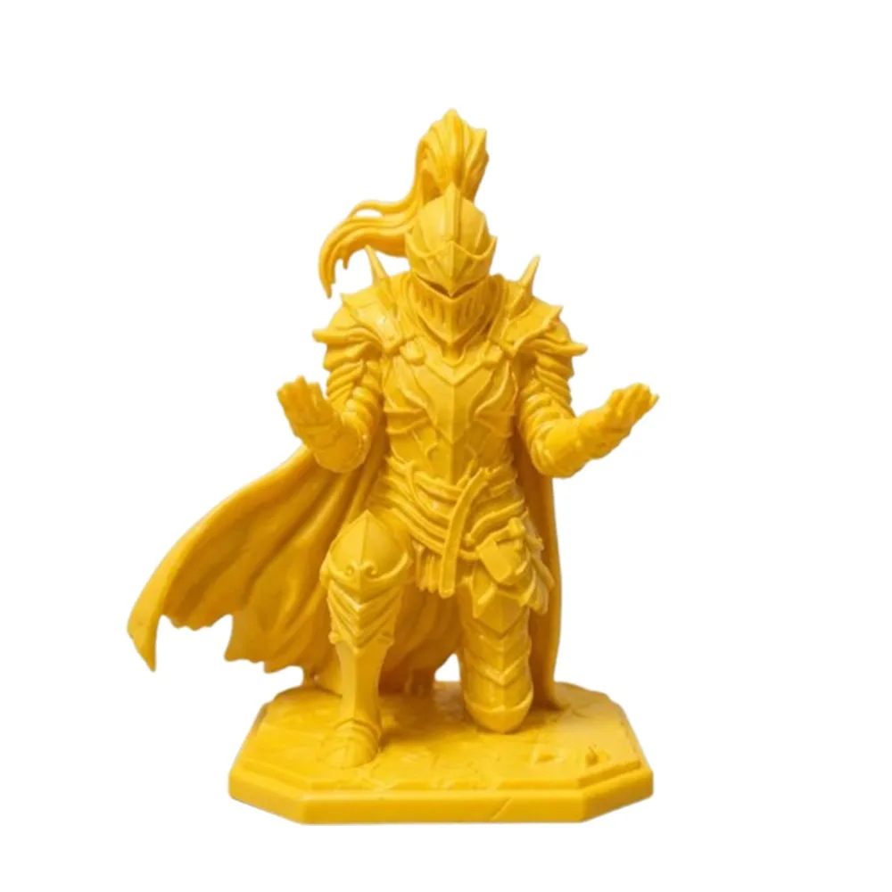 Plastic Kneeling Knight Pen Holder Statue 3D Printed Red Plume Dark Knight Desktop Pen Holder Novelty Gift Pen Display Holder