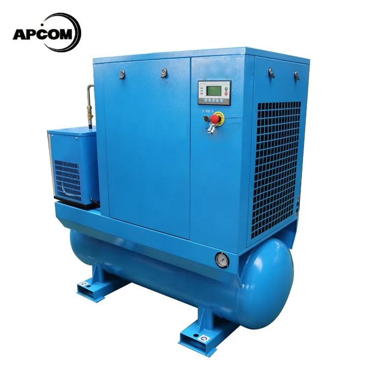 APCOM Low Noise Compresseur Rotary Aircompressors 10bar 145psi 15KW 20 Combined  22kw air Dryers Screw Compressor 30