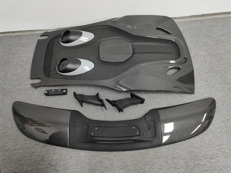 ชุดแต่งคาร์บอนไฟเบอร์สไตล์ 600LT สำหรับ McLaren 540C 570S คาร์บอนไฟเบอร์แห้ง ฝากระโปรงหน้า สปอยเลอร์หลัง ท่อไอเสีย กันชน