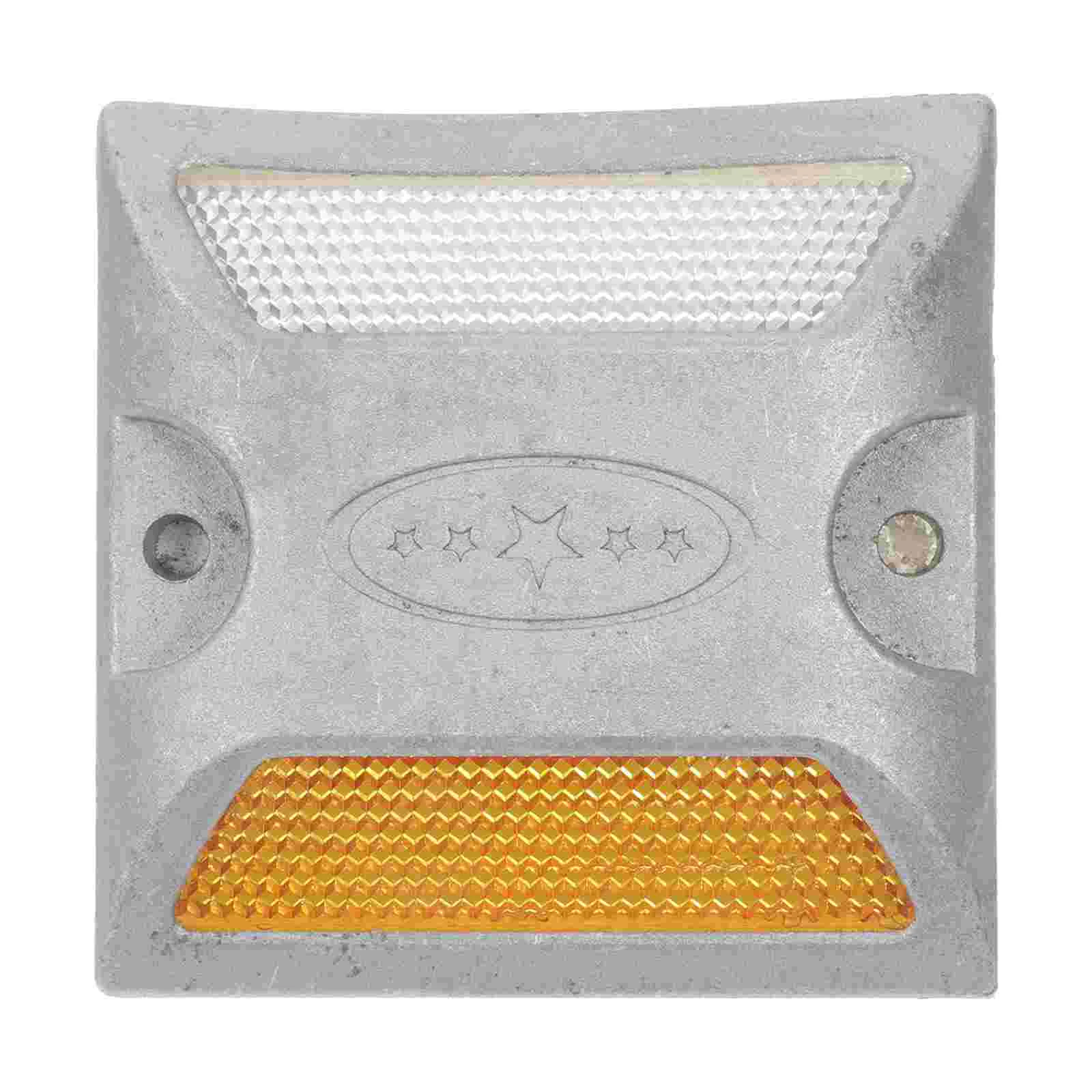 Solar Road Stud Safety Studs Reflective Pavement Marker Cast Aluminum Emergency Reflector Yellow