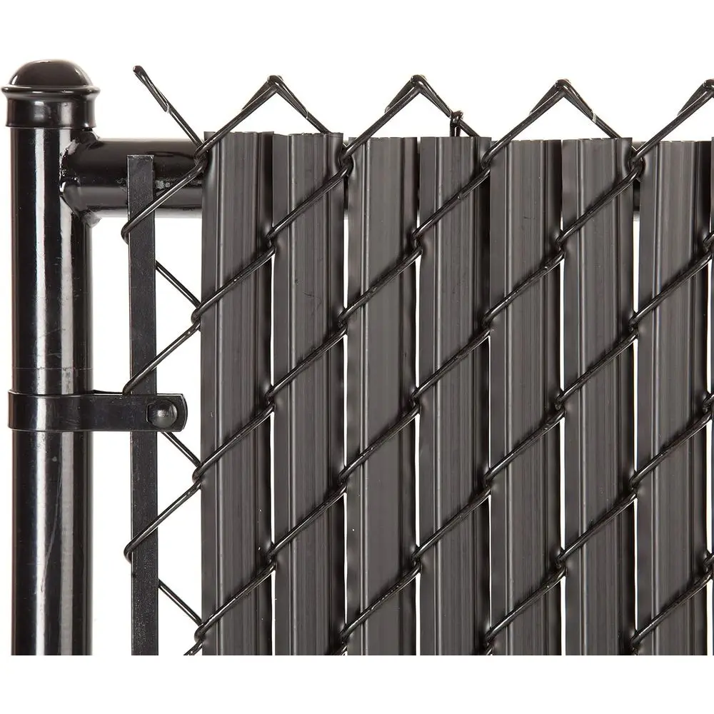 

Proudly Made in The USA! - Slat Privacy Inserts or Chain-Link ence, Double-Wall Veal Bottom-Locking Slats with Wings (6t, Black)