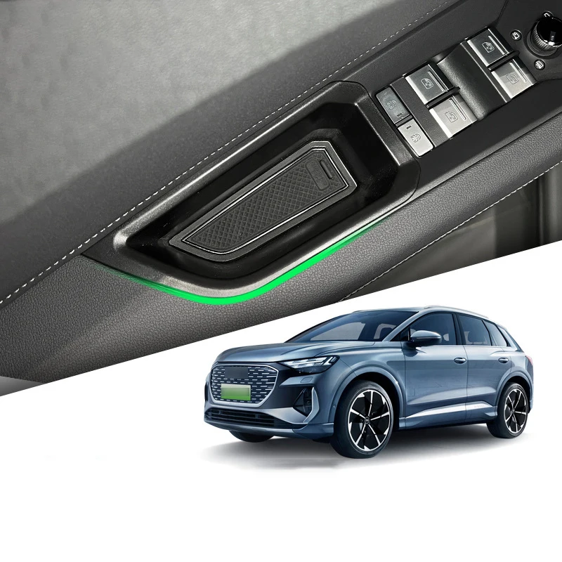 Door Handle Storage Box for Audi Q4 E-tron 2022 Car Side Armrest Organizer Container Tray Accessories Tidying Auto Interior